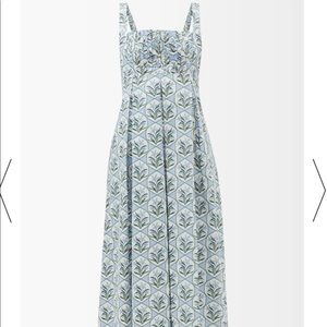 Agua Bendita blue Hortensia floral print cotton poplin dress size XS